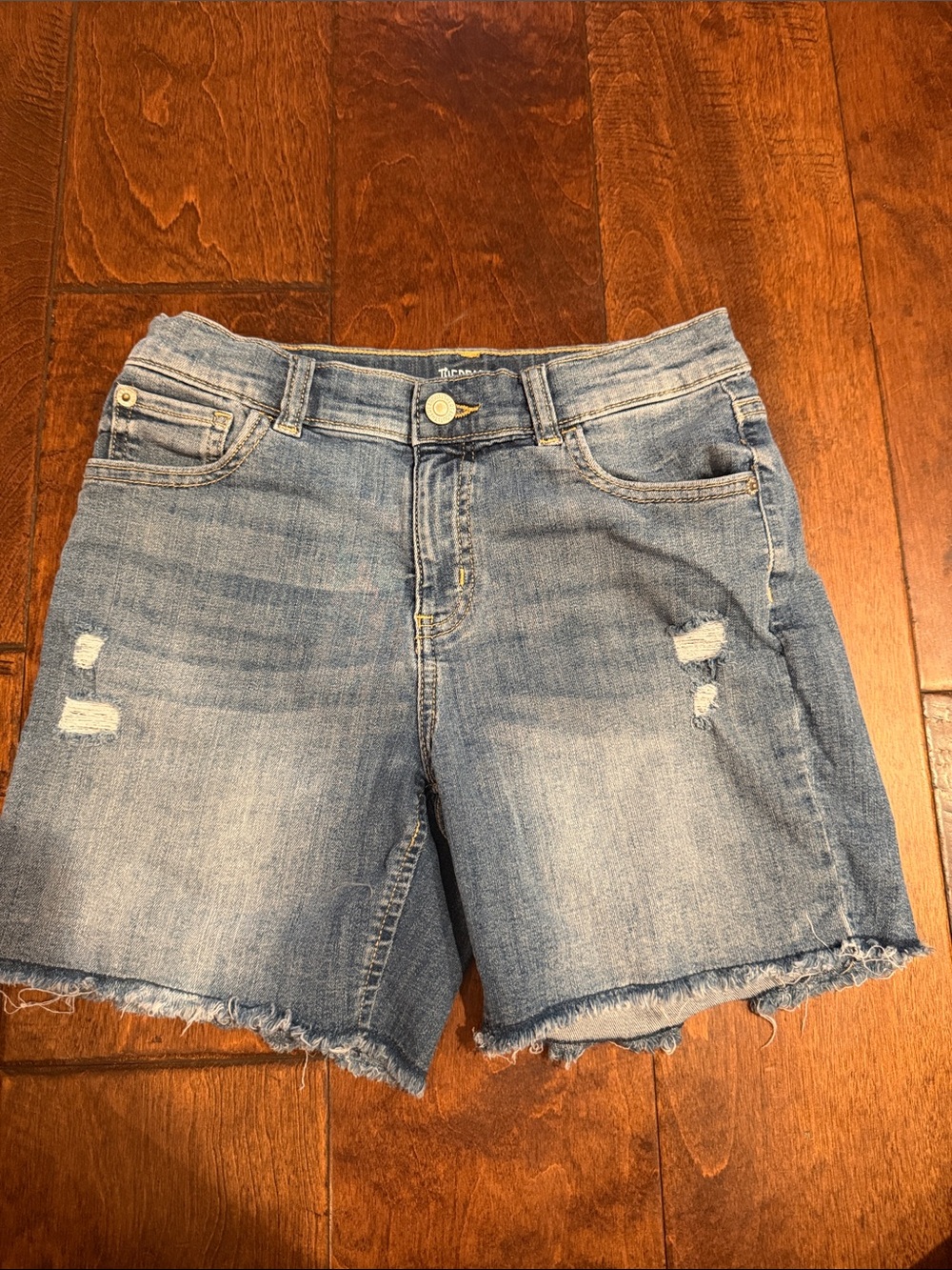 Thereabouts Girls Denim Cutoff Midi Shorts